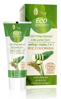Ava Eco Garden certyfikowany organiczny peelig i maska 2w1 z ryżem i ekstraktem z ogórka