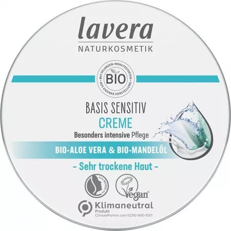 Lavera Basis Sensitiv Krem pielęgnacyjny z bio-aloesem i olejem ze słodkich migdałów 150ml