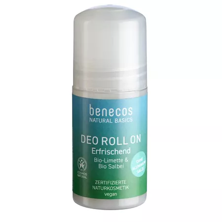 Benecos naturalny odświeżający dezodorant roll-on Limonka & Szałwia 50ml